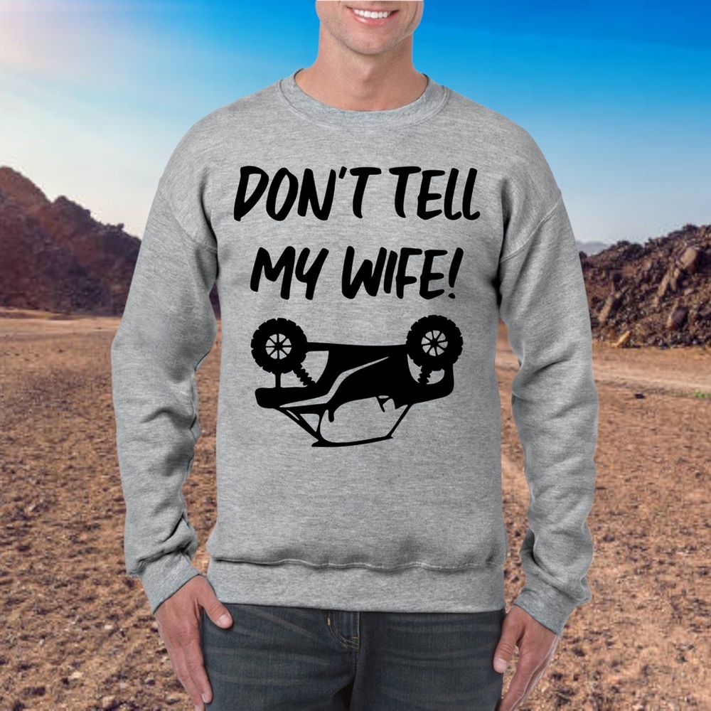 Don’t Tell My Wife - Gray Graphic Men's Sweater